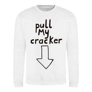 Pull My Cracker - Rude Christmas Jumper - White