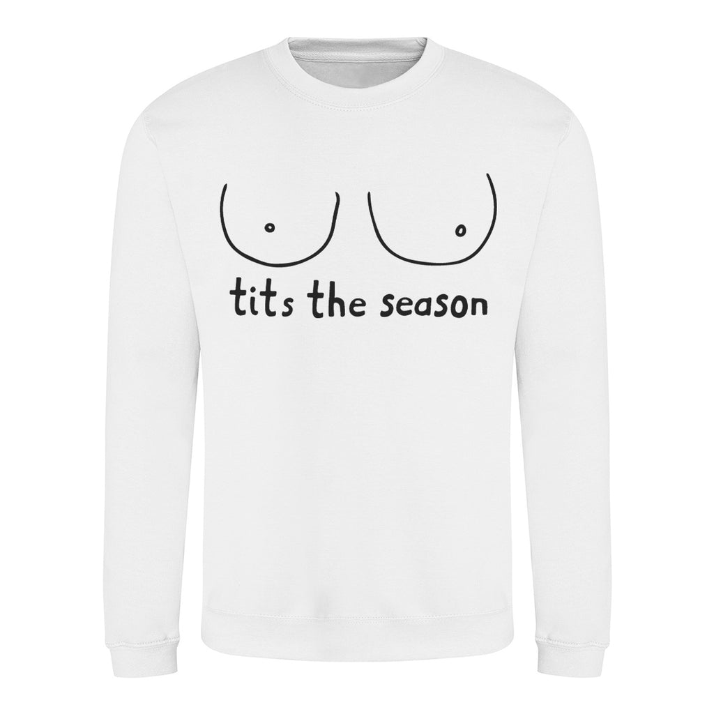 Tits The Season - Funny Christmas Jumper - White