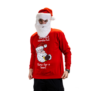 Most Wonderful Time For A Beer - Funny Christmas Jumper - Red