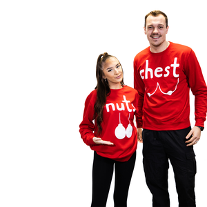 Chest Nuts - Couples Christmas Jumpers - Red