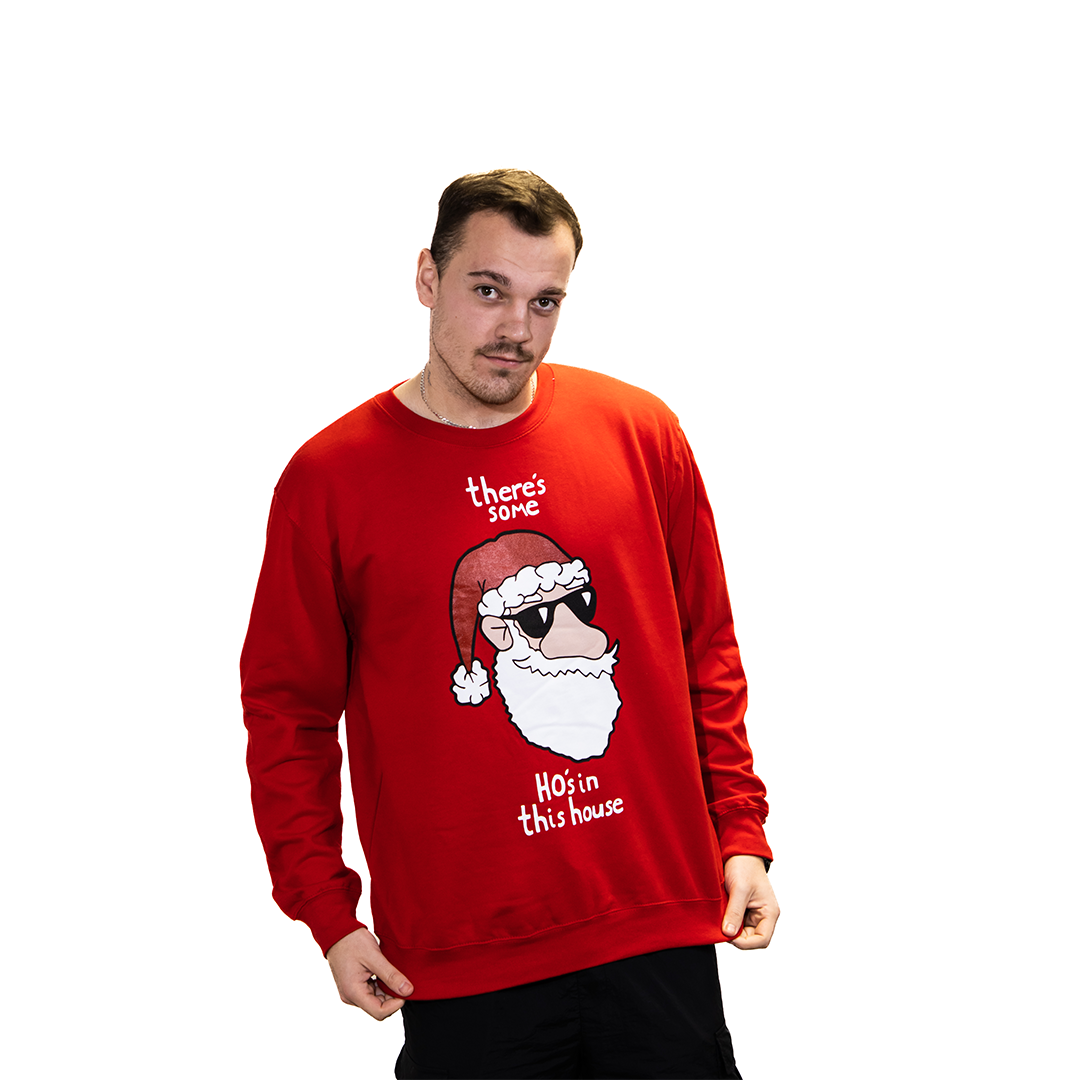 There's Some Ho's In This House - Funny Christmas Jumper - Red