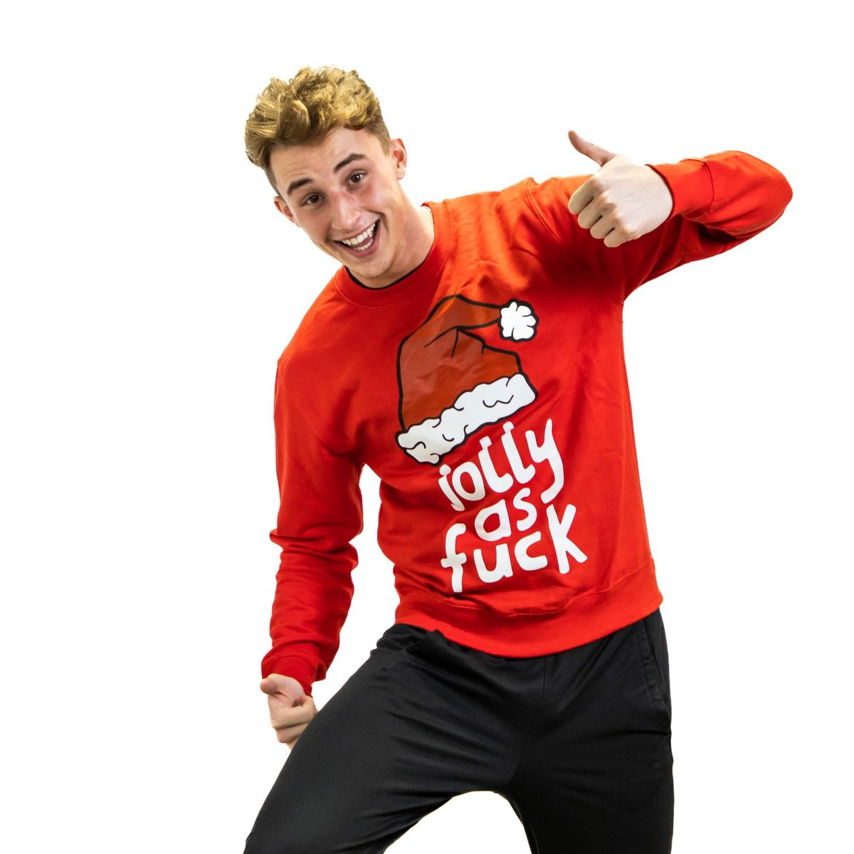 Jolly As Fuck - Funny Christmas Jumper - Red