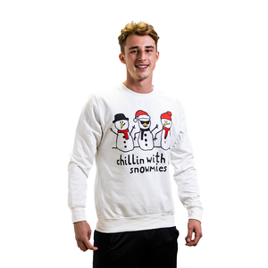 Chilling With My Snowmies - Funny Christmas Jumper - White